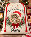 Personalised Christmas Sack For Pets - Portrait with Wreath