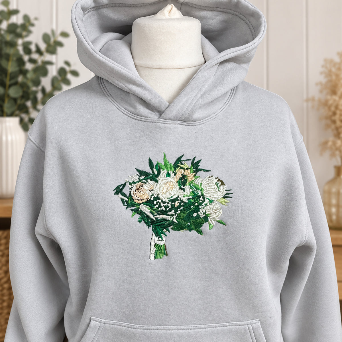 Wedding Bouquet Embroidered Hoodie or Sweatshirt