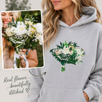 Wedding Bouquet Embroidered Hoodie or Sweatshirt