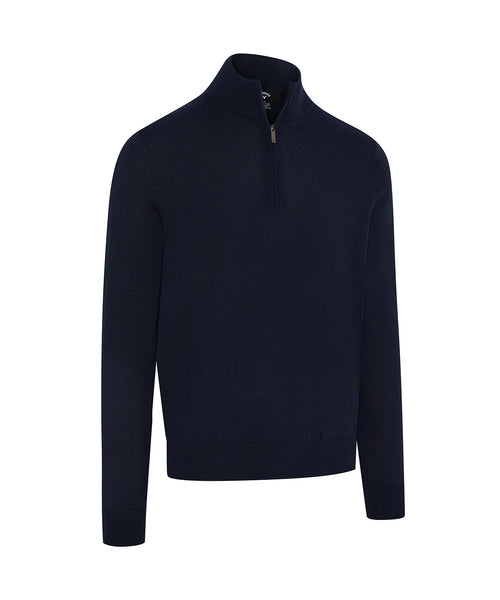 1/4-zip merino blend sweater