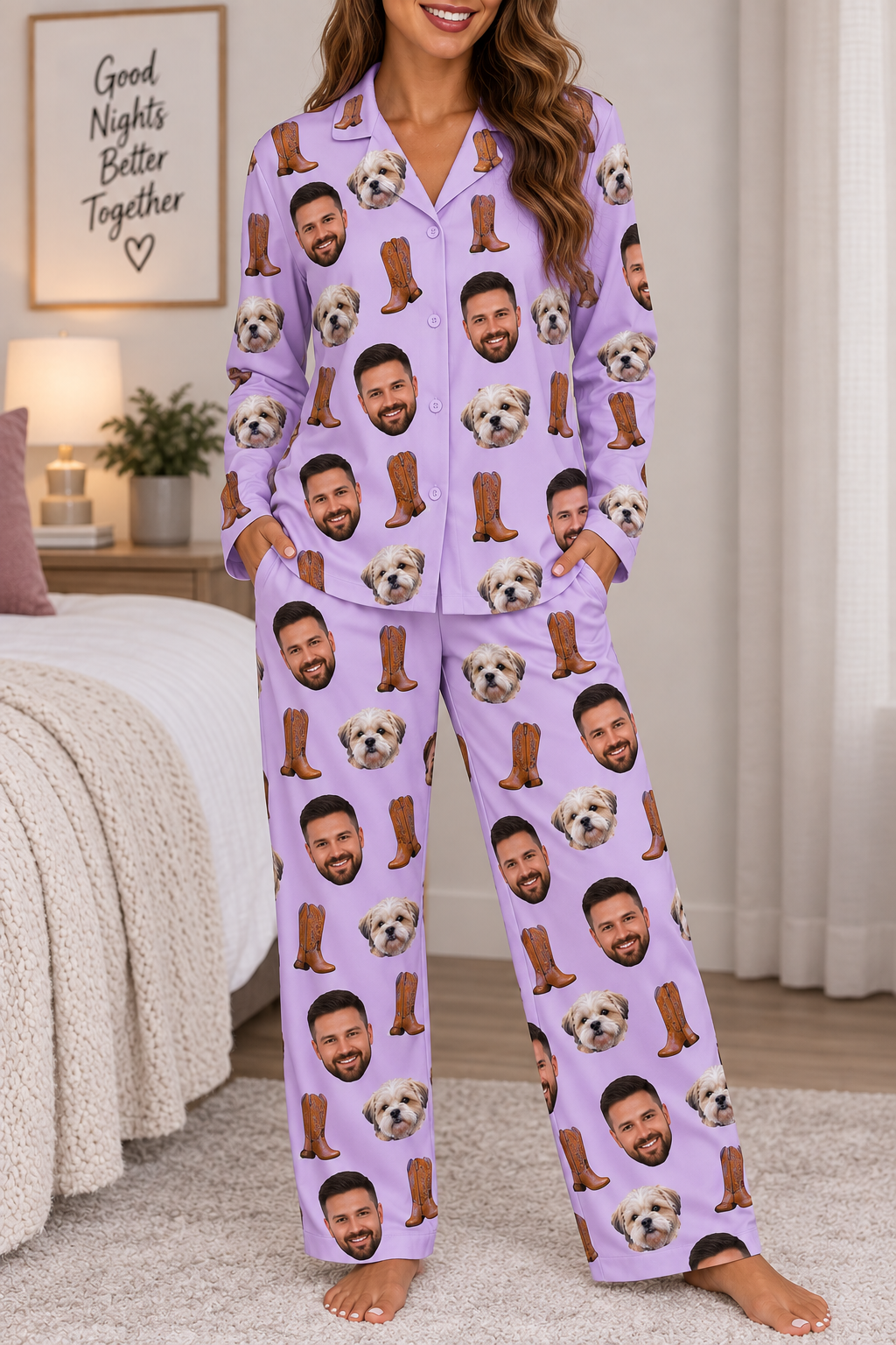 Custom for You - Women's Button Up Personalised Pyjamas