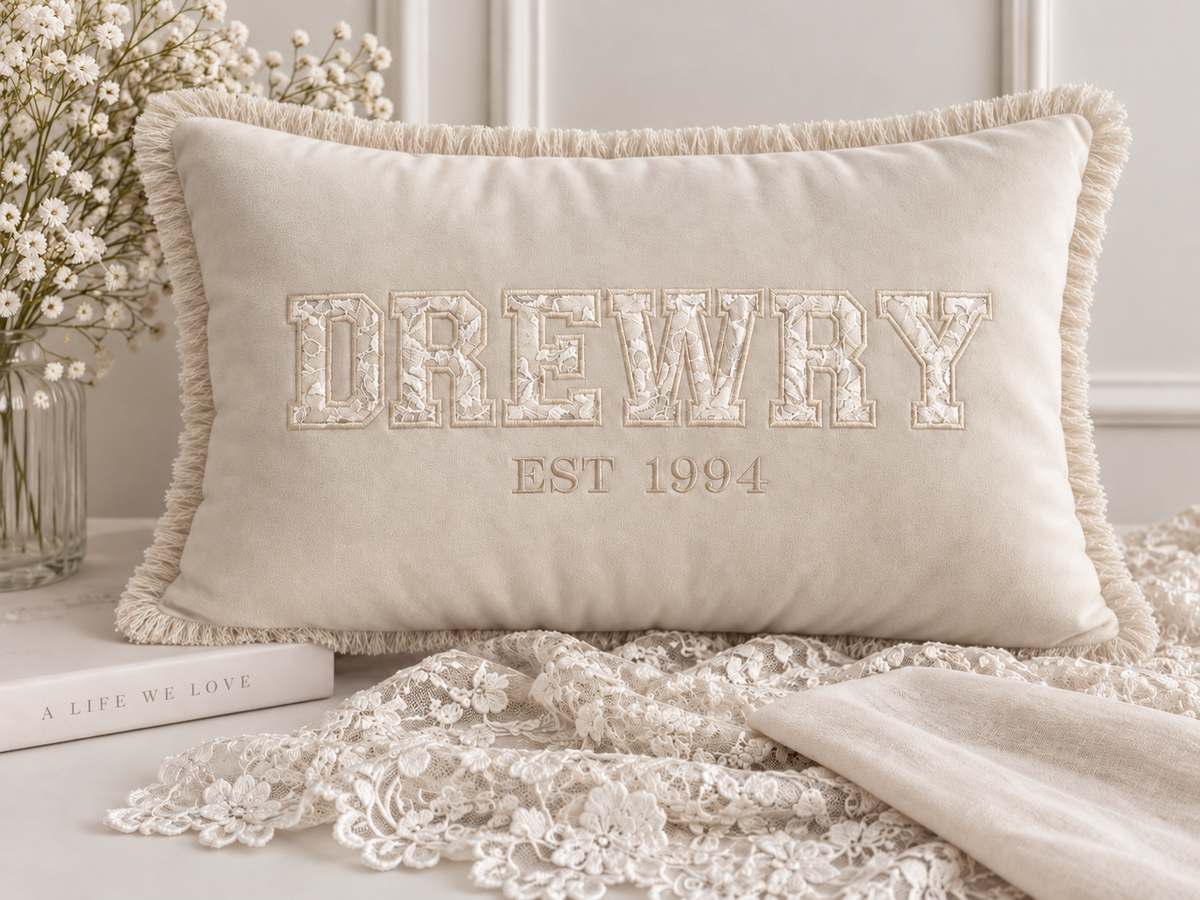 The Wedding Dress Keepsake Tassel Fringe Velvet Cushion - 2 sizes