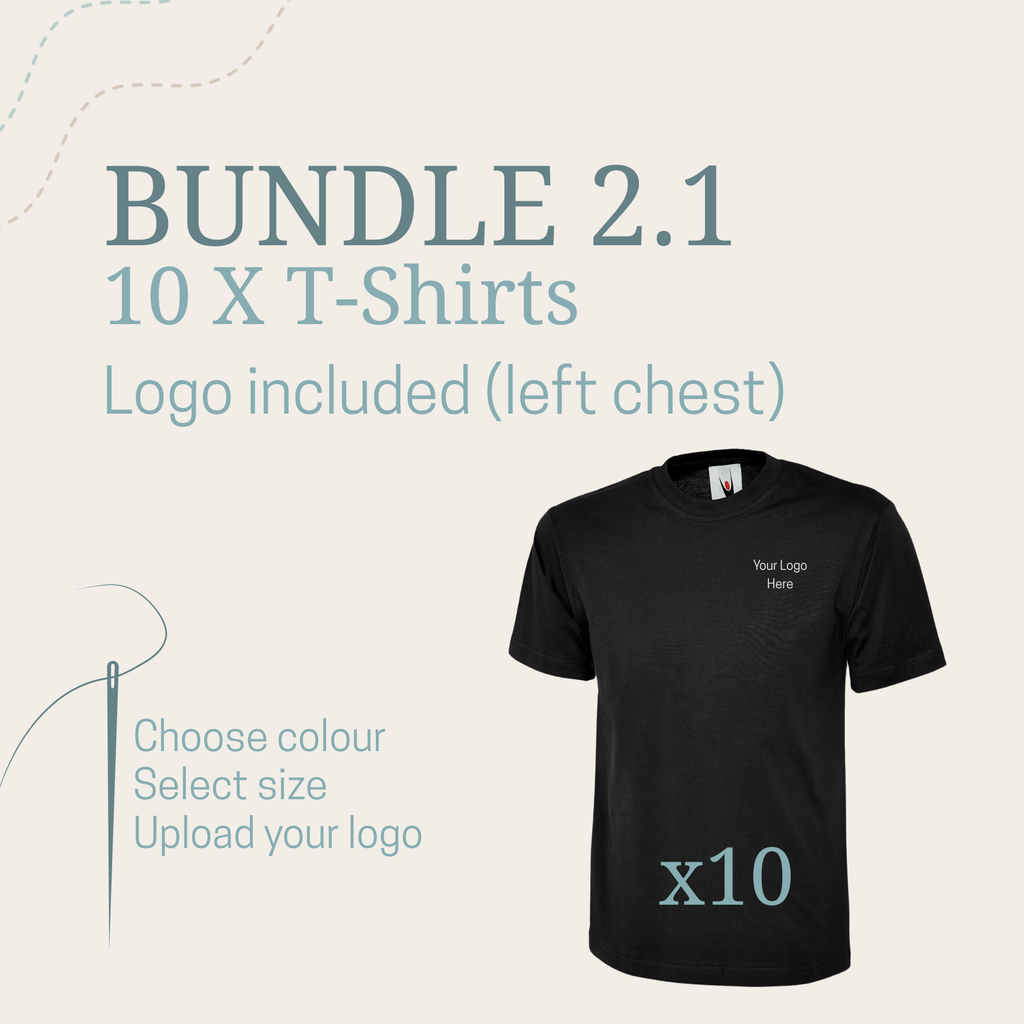 Bundle 2.1 - 10 Essential Workwear T-Shirts - Logo Included