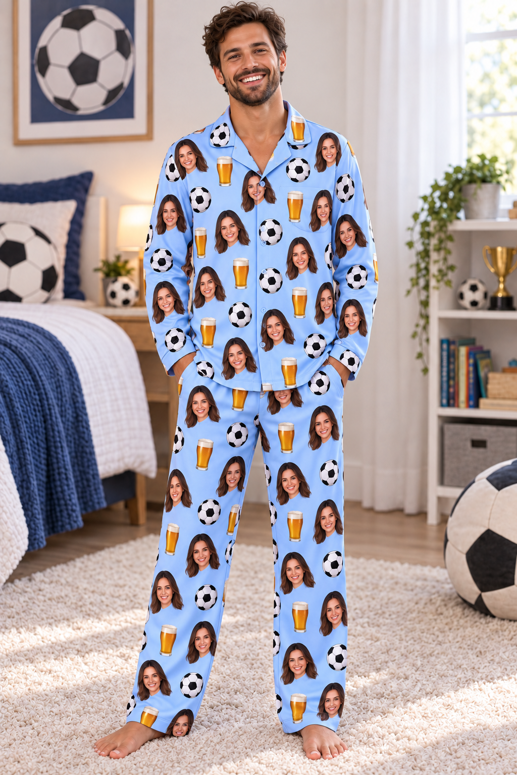 Custom for You - Men's Button Up Personalised Pyjamas